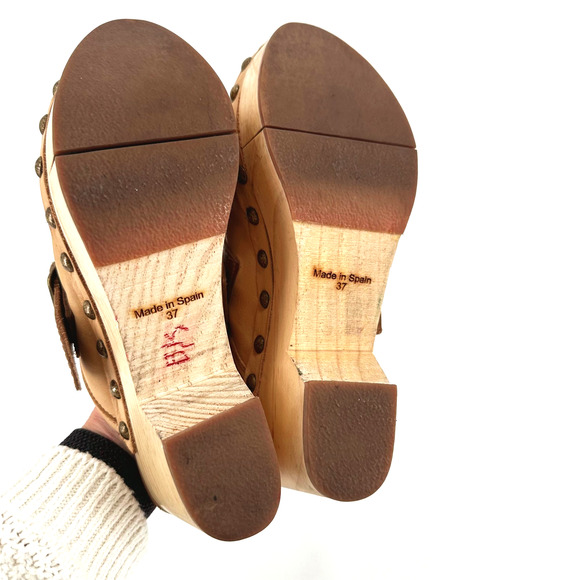 Free People Womens Culver City Leather Platform Clogs Size 37/US 6.5 Boho Hippie - Picture 9 of 10